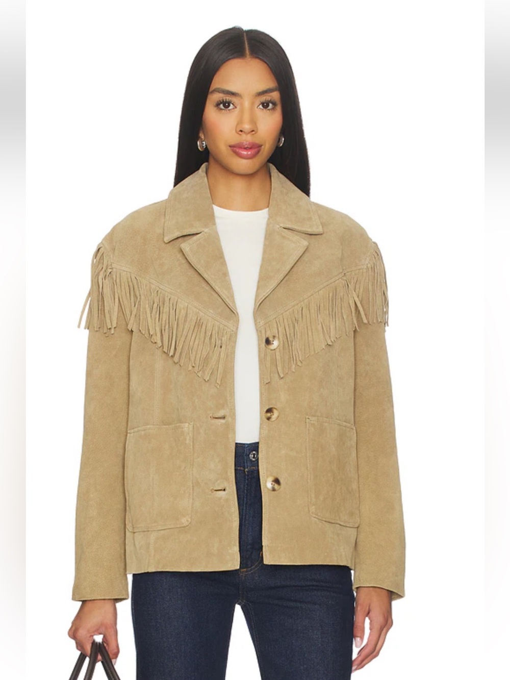 BlankNYC Suede Fringe Jacket Size M